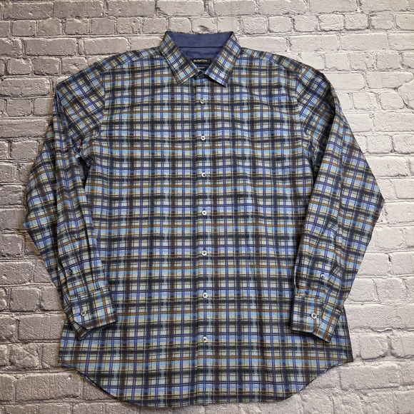 Bugatchi Other - Bugatchi Uomo Button Down Shirt Men's XL Plaid Check Long Sleeve